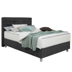 Boxspringbett Jonna Chenille TBS: 49 Anthrazitgrau - 100 x 200cm - H3