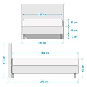 Boxspringbett Jonna Ciniglia TBS: 39 Grigio argento - 120 x 200cm - H3