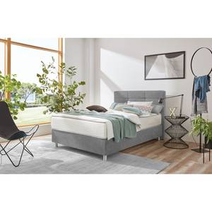 Boxspring Jonna Chenille TBS: 39 Zilvergrijs - 140 x 200cm - H2 zacht