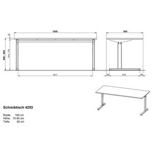 Büroset GW-Profi 2.0 II (4-teilig) Höhenverstellbar - Eiche Grandson Dekor