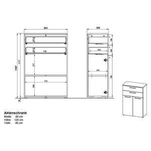 Bureau GW-Agenda I (4 éléments) Imitation chêne Grandson / Graphite