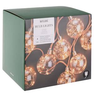 LED-lichtslinger BULB LIGHTS III glas/jute - 64 lichtbronnen