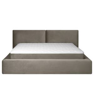 Gestoffeerd bed Ilay Velours Sadia: Beige - 160 x 200cm