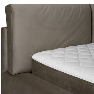 Gestoffeerd bed Ilay Velours Sadia: Beige - 160 x 200cm