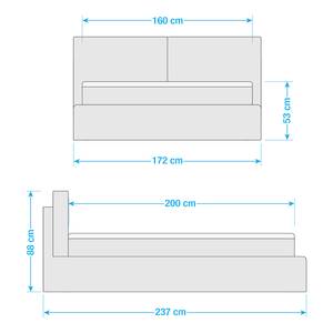 Gestoffeerd bed Ilay Velours Sadia: Beige - 160 x 200cm