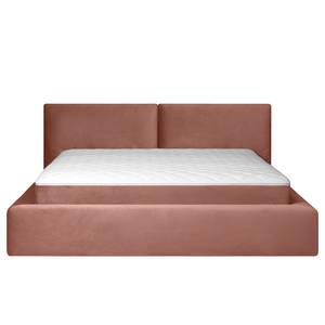 Gestoffeerd bed Ilay Velours Sadia: Perzikkleurig - 160 x 200cm