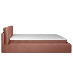 Gestoffeerd bed Ilay Velours Sadia: Perzikkleurig - 160 x 200cm