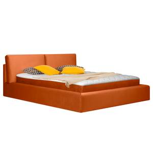 Gestoffeerd bed Ilay Velours Sadia: Oranje - 140 x 200cm