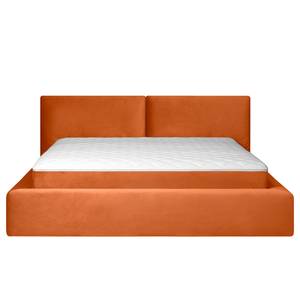 Gestoffeerd bed Ilay Velours Sadia: Oranje - 140 x 200cm