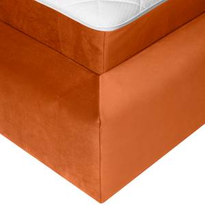 Gestoffeerd bed Ilay Velours Sadia: Oranje - 140 x 200cm