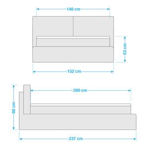 Gestoffeerd bed Ilay Velours Sadia: Oranje - 140 x 200cm