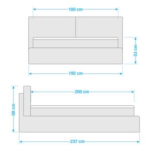 Gestoffeerd bed Ilay Velours Sadia: Beige - 180 x 200cm