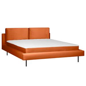 Gestoffeerd bed Manu Velours Sadia: Oranje - 160 x 200cm