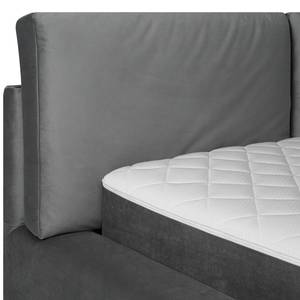 Gestoffeerd bed Ilay Velours Sadia: Donkergrijs - 160 x 200cm