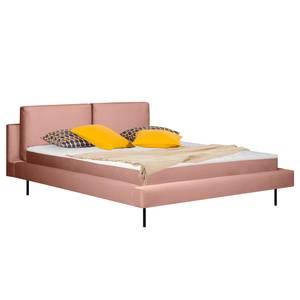 Gestoffeerd bed Manu Velours Sadia: Perzikkleurig - 140 x 200cm