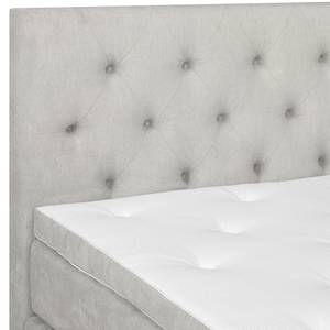 Boxspringbett Sari I Flachgewebe Oriella: Silber - 160 x 200cm