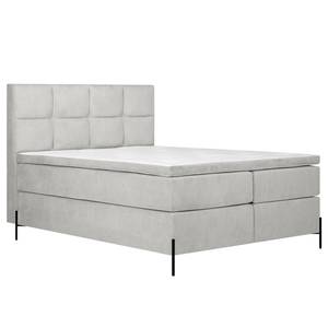 Lit boxspring Sari II Tissu Oriella: Argent - 160 x 200cm