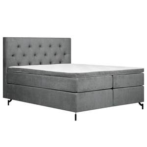 Letto boxspring Sari I Tessuto Oriella: grigio - 160 x 200cm