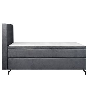 Boxspringbett Sari I Flachgewebe Oriella: Schwarz - 160 x 200cm