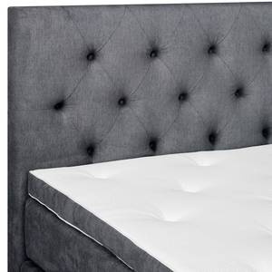 Boxspringbett Sari I Flachgewebe Oriella: Schwarz - 160 x 200cm