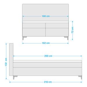 Boxspringbett Sari I Flachgewebe Oriella: Schwarz - 160 x 200cm