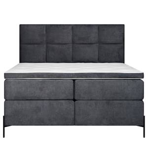 Lit boxspring Sari II Tissu Oriella: Noir - 160 x 200cm