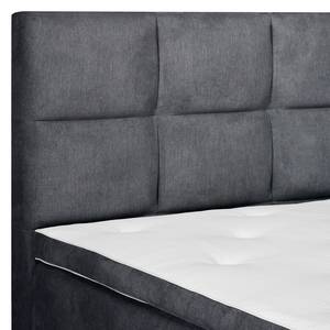 Boxspringbett Sari II Flachgewebe Oriella: Schwarz - 160 x 200cm