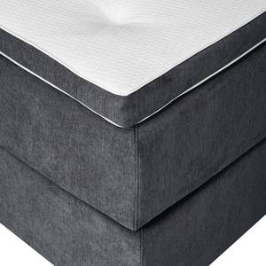 Boxspring Sari II Platweefsel Oriella: Zwart - 160 x 200cm