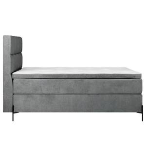 Boxspring Sari II Platweefsel Oriella: Grijs - 160 x 200cm