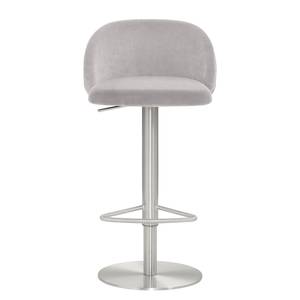 Tabouret de bar myGRACE Acier / Velours - Gris bleu