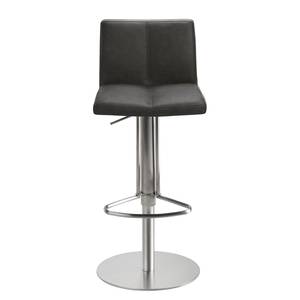 Tabouret de bar myKLEO II Acier / Tissu - Gris foncé