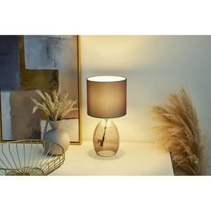 Tafellamp Tempting Gleam textielmix / transparant glas - 1 lichtbron
