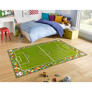 Tapis enfant Soccer Pitch Polypropylène thermobouclé - Vert / Blanc - 120 x 170 cm
