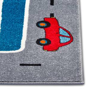 Tapis enfant Labyrinth Race Polypropylène thermobouclé - Bleu / Blanc / Gris - 120 x 170 cm