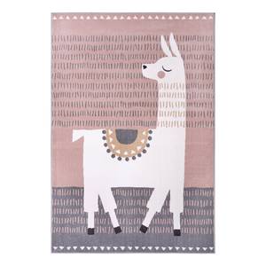 Kinder-vloerkleed Alpaca Dolly polypropeen-heatset - Grijs/pink - 160 x 230 cm