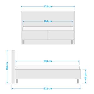 Gestoffeerd bed Karla Stof TCM: 333 green - 160 x 200cm - Tweepersoonsmatras H2/H3