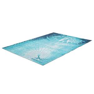 Kurzflorteppich Keitum 011 I Polyester / Baumwolle - Blau - 80 x 150 cm