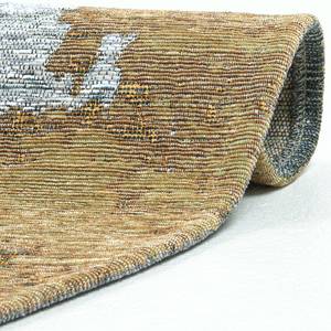 Kurzflorteppich Keitum 012 II Polyester / Baumwolle - Gold / Mehrfarbig - Durchmesser: 100 cm