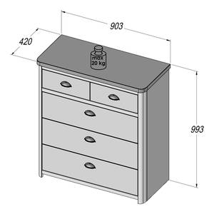 Ladekast Lanot Grijs / Sonoma eikenhouten look