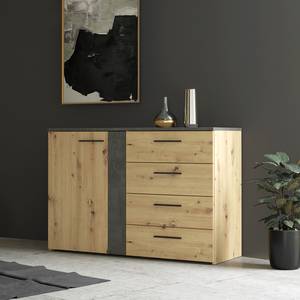 Kast Lucy Artisan eikenhouten look/donkergrijze betonnen look