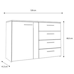 Kommode Lucy Eiche Artisan Dekor / Dunkelgrau Betonoptik