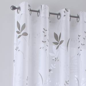 Rideau à œillets Dandelion Coton / Polyester - Blanc / Marron - 140 x 175 cm