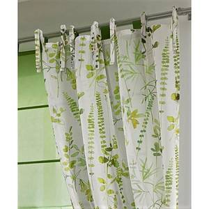Gordijn Jungle polyester - wit/groen - 130 x 225 cm