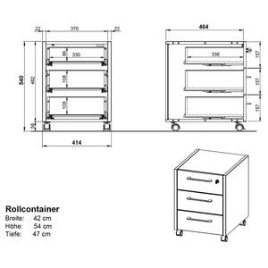 Rollcontainer GW-Pasadena Weiß / Graphit