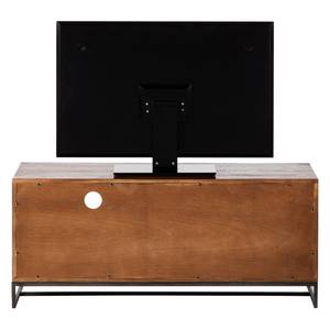 Tv-meubel WOODSON - breedte 118 cm massief acaciahout/ijzer - Bruin acaciahout