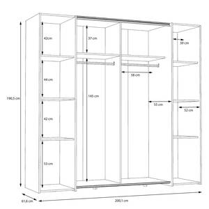 Schwebetürenschrank Lucan Eiche Artisan Dekor / Schwarz