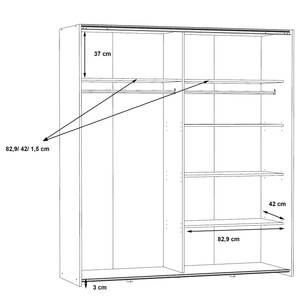 Armoire à portes coulissantes Blackrock Blanc mat