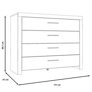 Commode Rye Décor de chêne à bâtons / Blanc mat