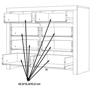 Dressoir Rye Effetto bastone di quercia / bianco opaco