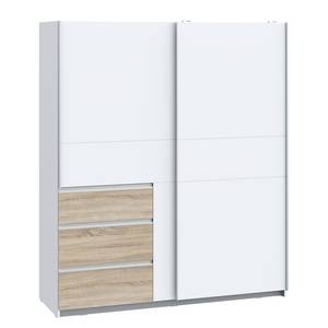Armoire à portes coulissantes Tover Marron - Blanc - Bois manufacturé - Métal - Matière plastique - 170 x 201 x 61 cm